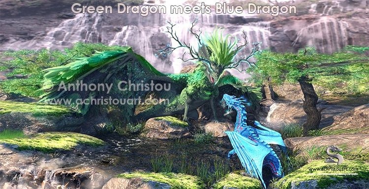 Green Dragon meeting Blue Dragon