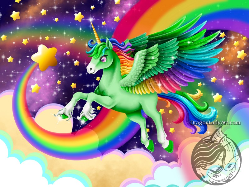 Green Rainbow Pegasus