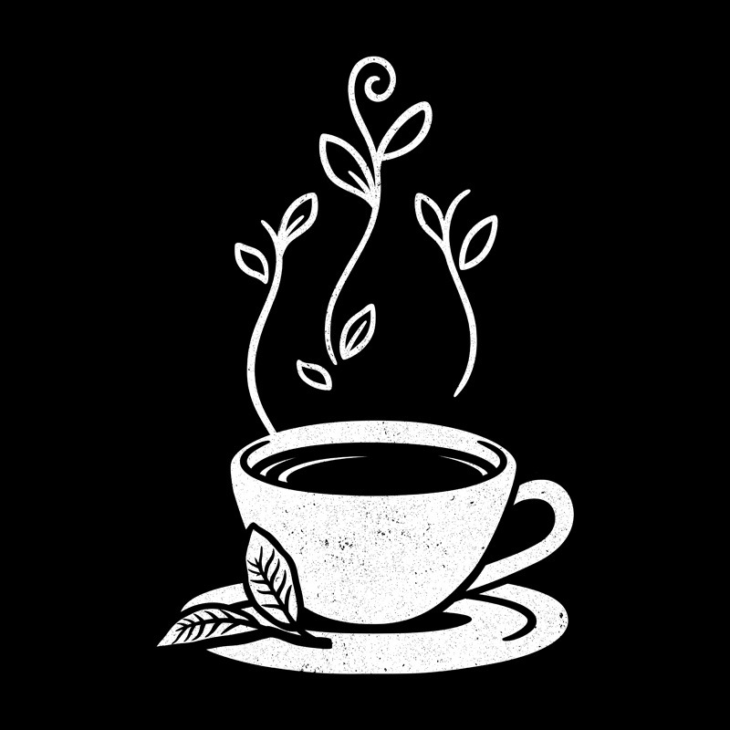 Green Tea Black and White Minimalist Design