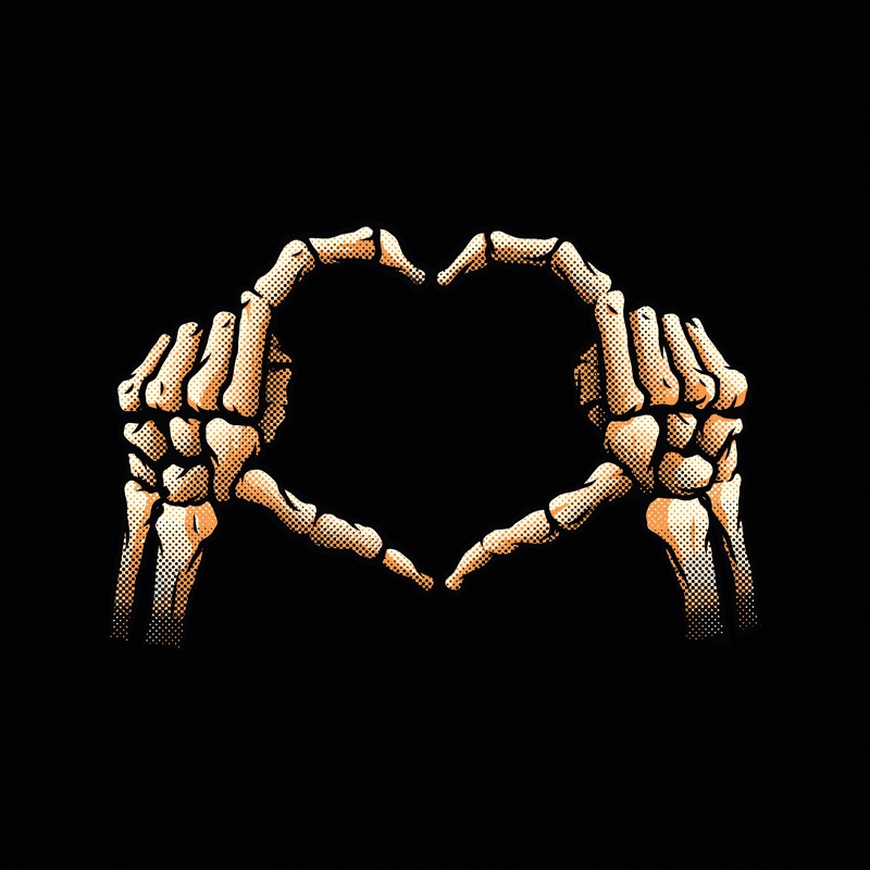 Hands Heart Skeleton I Love You Valentines