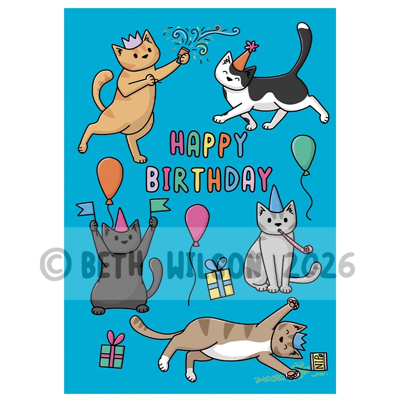 Happy Birthday Party Cat