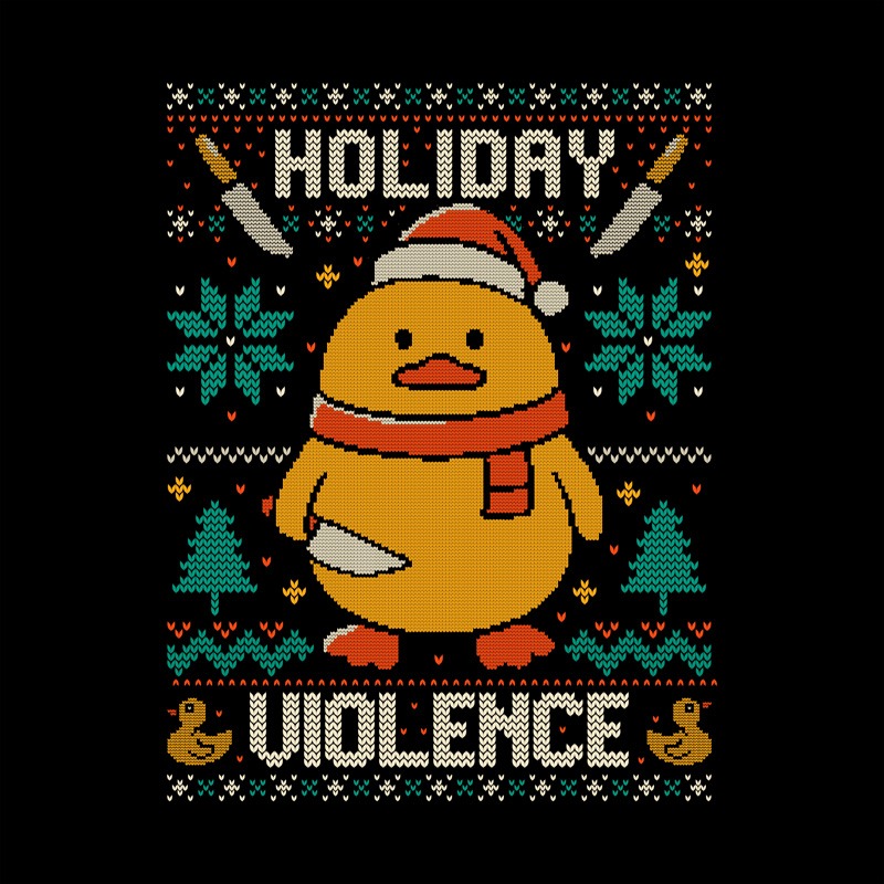 Holiday Violence Funny Xmas Duck Ugly Sweater