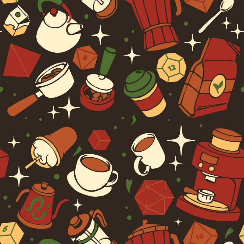 I Heart Coffee Dice Pattern