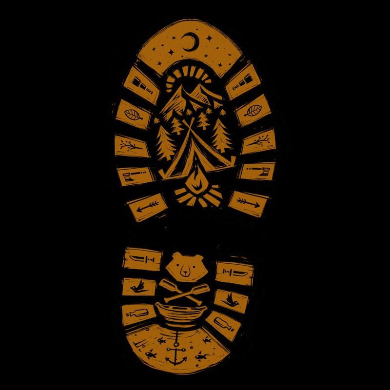 I Love Camping Boot Stamp
