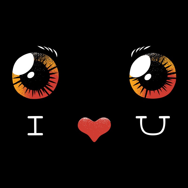I Love You Black Cat Face