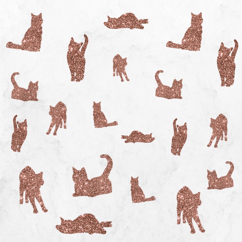 I Love Glitter I Love Cat Pattern