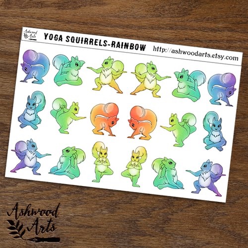 Yoga Squirrels: Rainbow