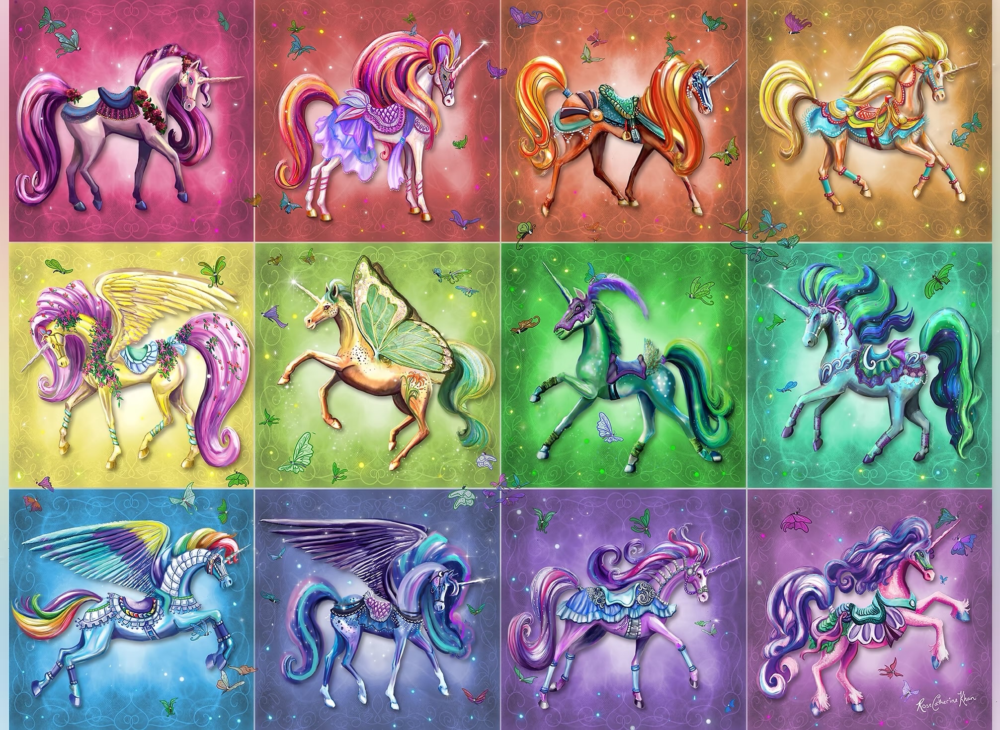 Twelve Rainbow Unicorns