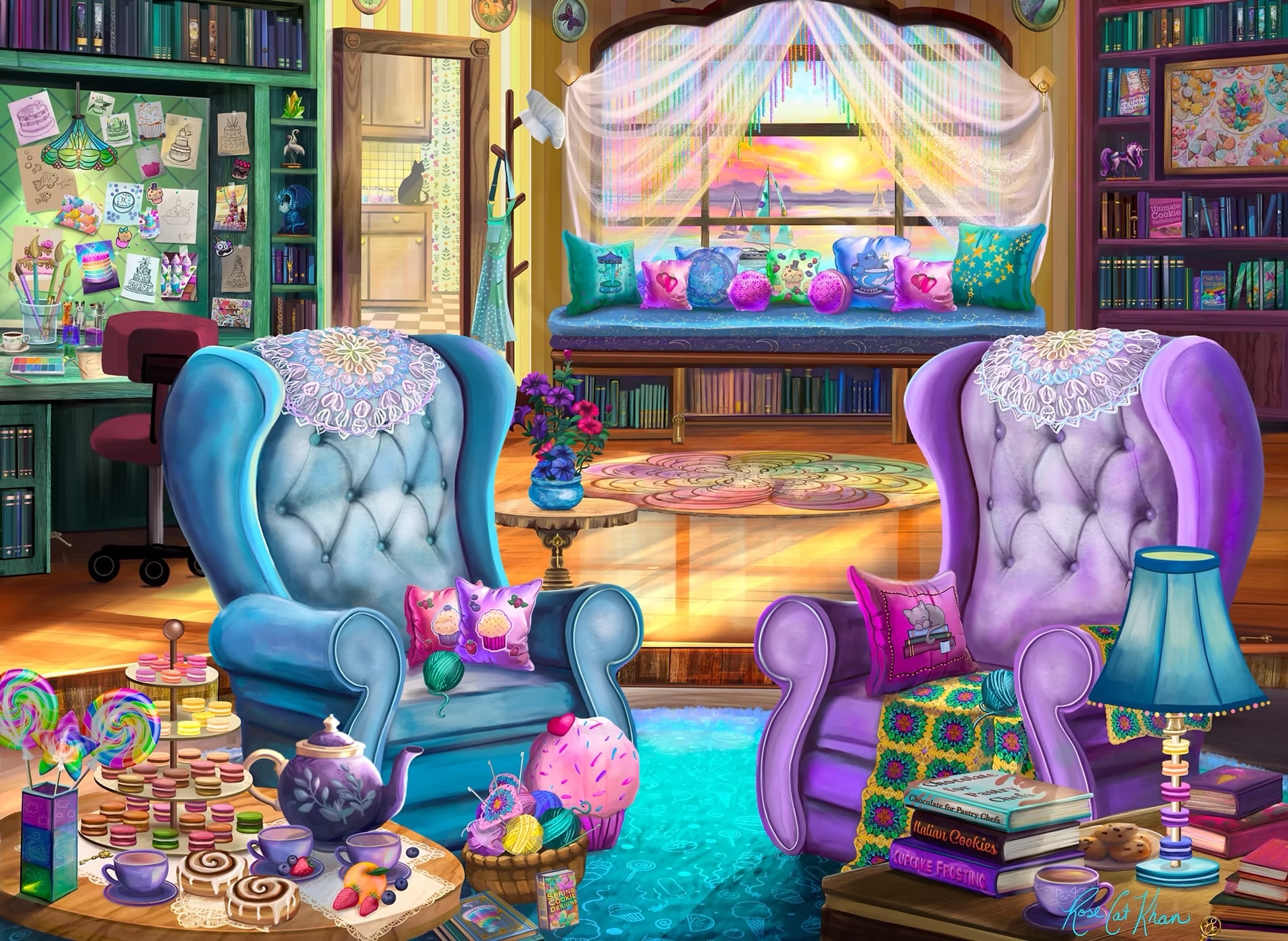 Cozy Cookbook Crafting Space