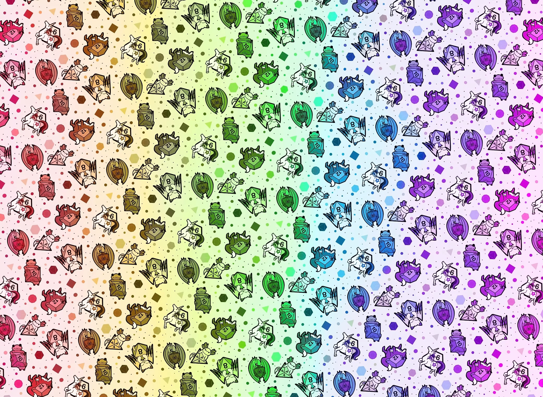 Rainbow Dice Critters Pattern