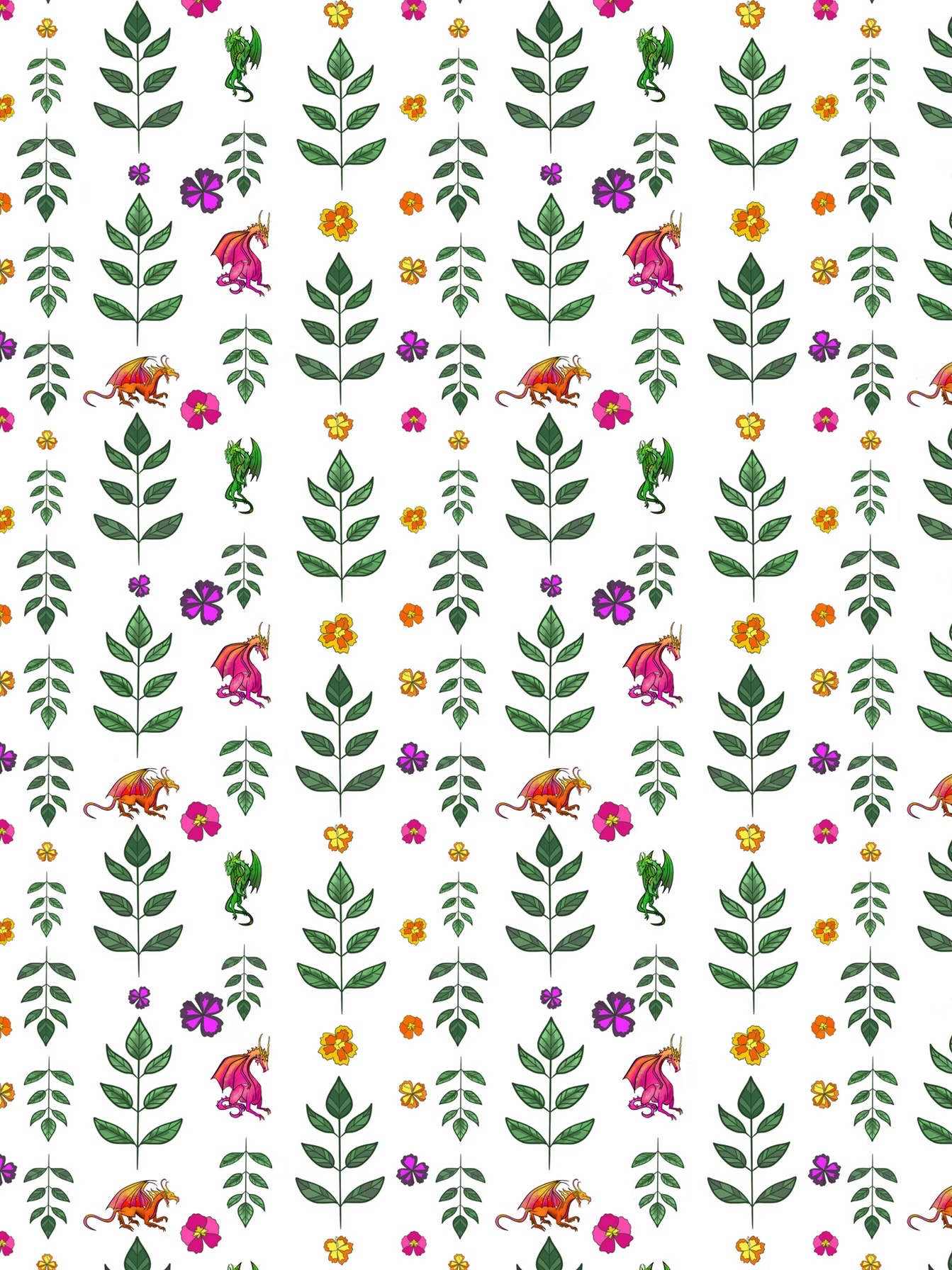 Floral Dragon Pattern