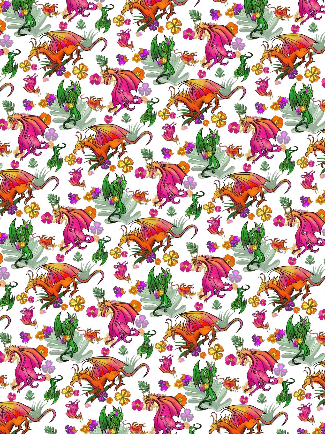 Floral Dragon Pattern 2