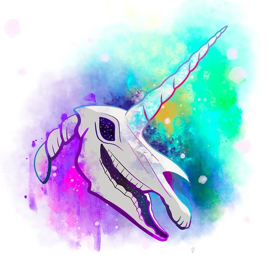 Unicorn Skull Rainbow
