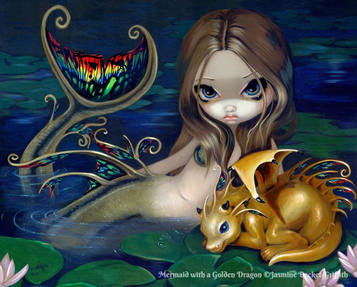Mermaid With A Golden Dragon