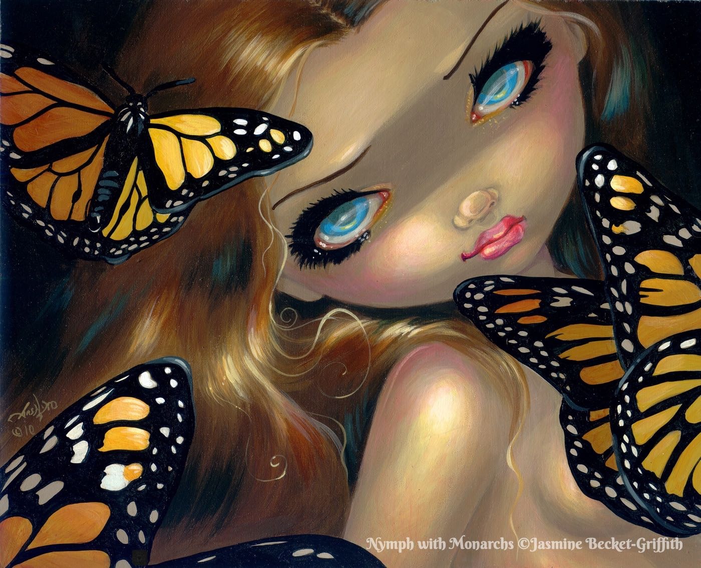 Nymph With Monarchs