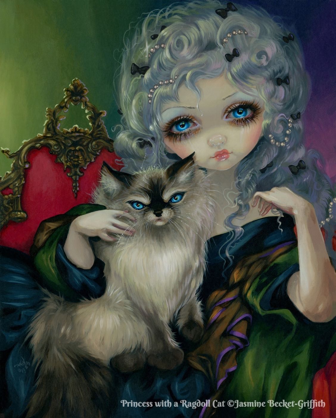 Princess With A Ragdoll Cat