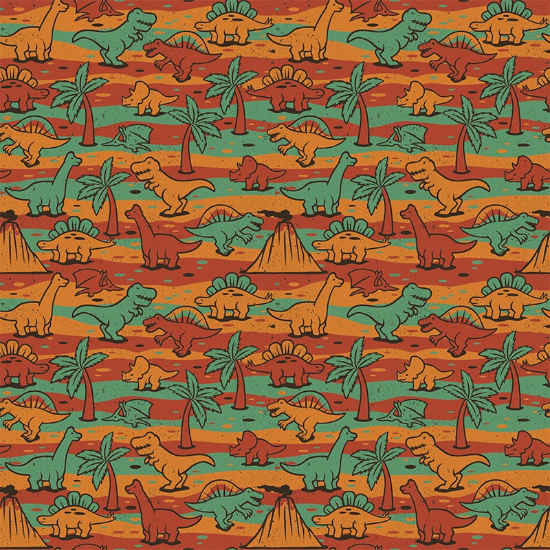Jurassic Vintage T-Rex Dinosaur Pattern