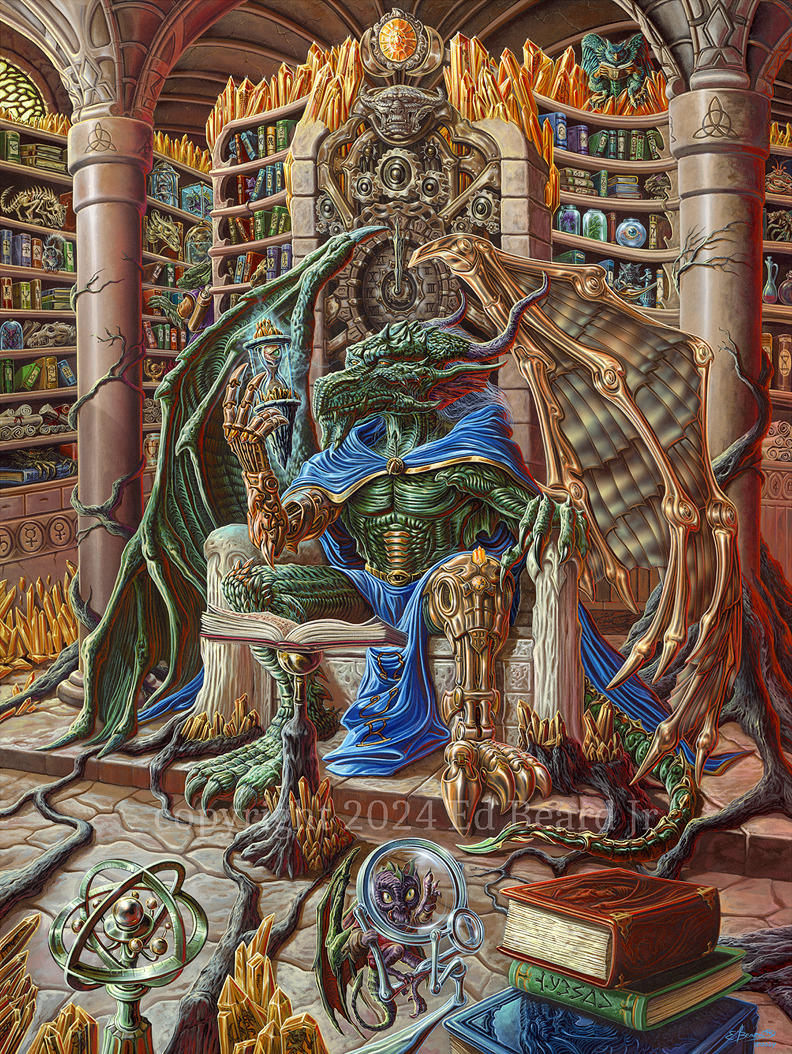Kairos the Archivist Librarian Dragon