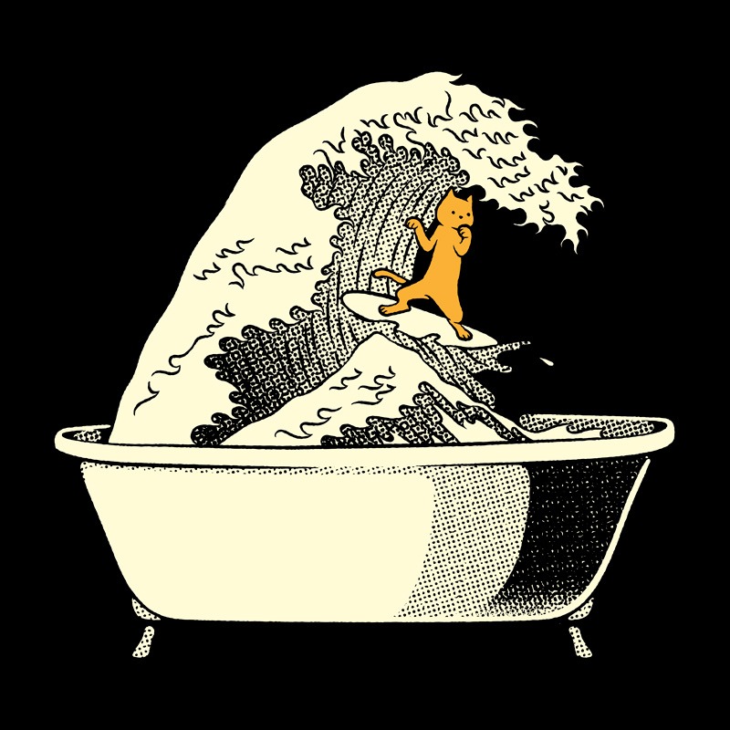Kanagawa Bathtub Cat