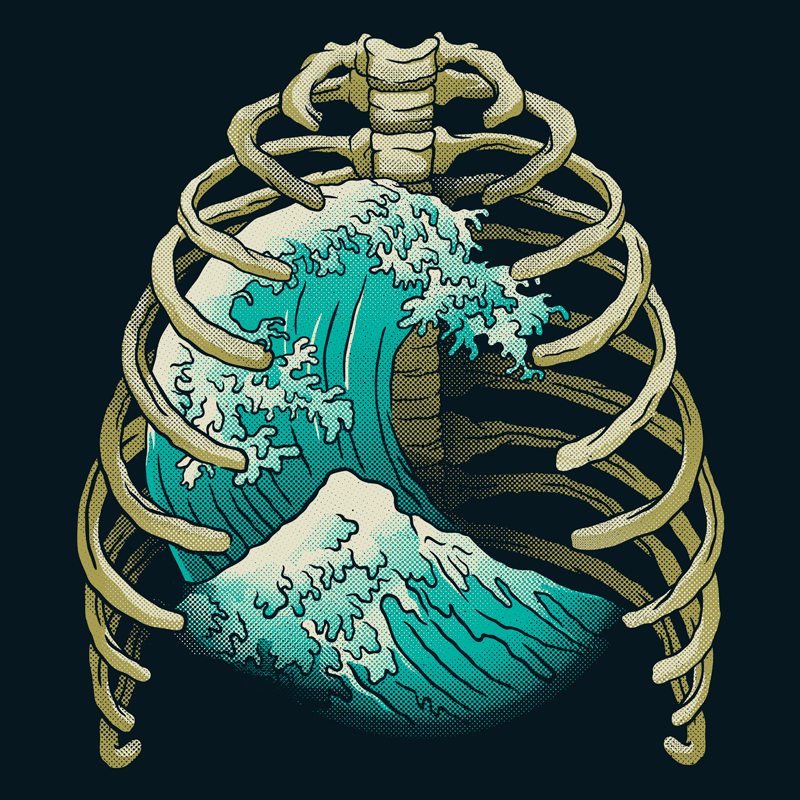 Kanagawa Wave Ribs Bones