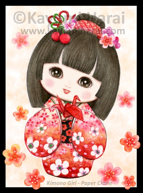 Kimono Girl Paper Crane