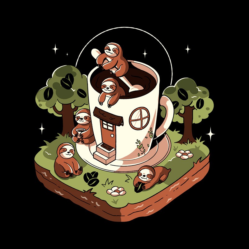 Lazy Coffee Funny Sloth