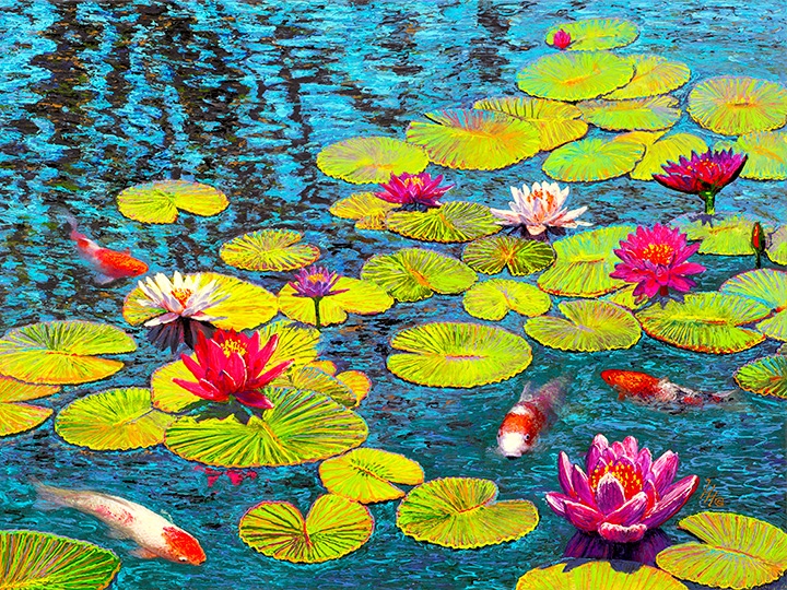 Lily Pond and 4 Koi
