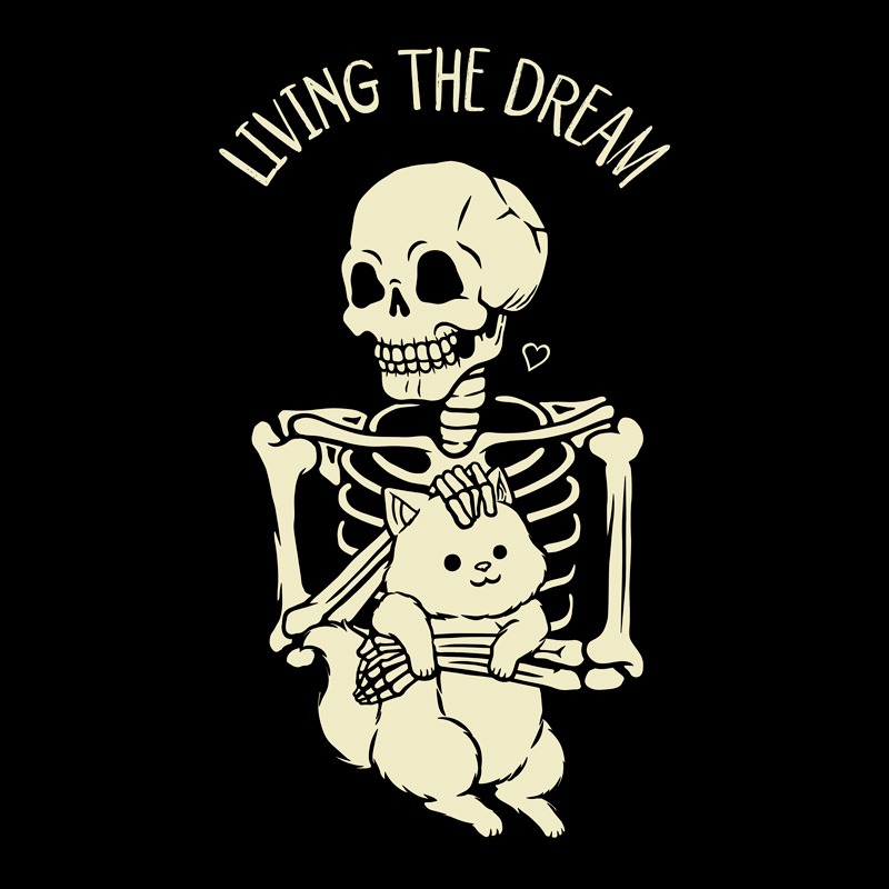 Living The Dream Skeleton Cat