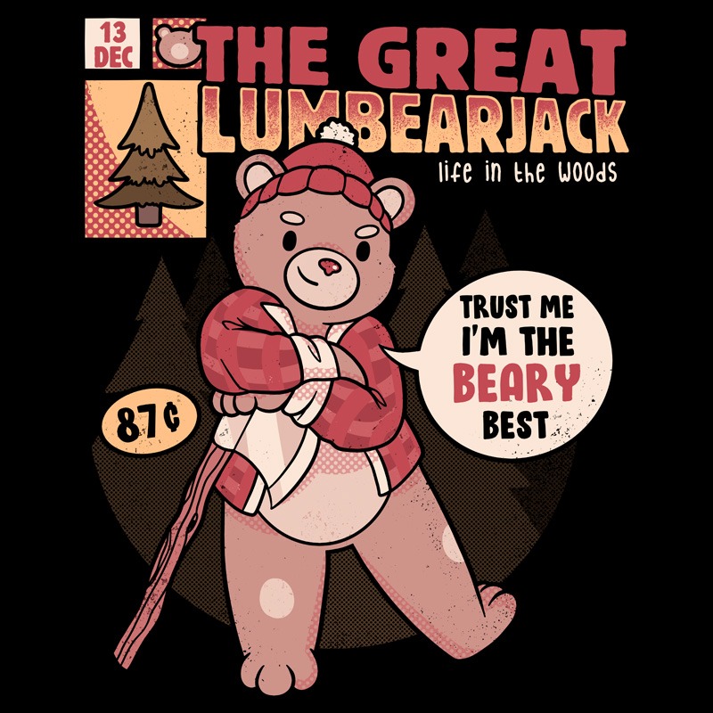 LumBearJack Hard Working Bear Forest Canadian Plaid