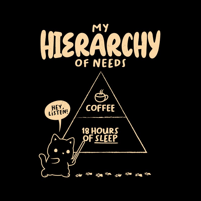 My Hierarchy Of Needs Funny Cat Black