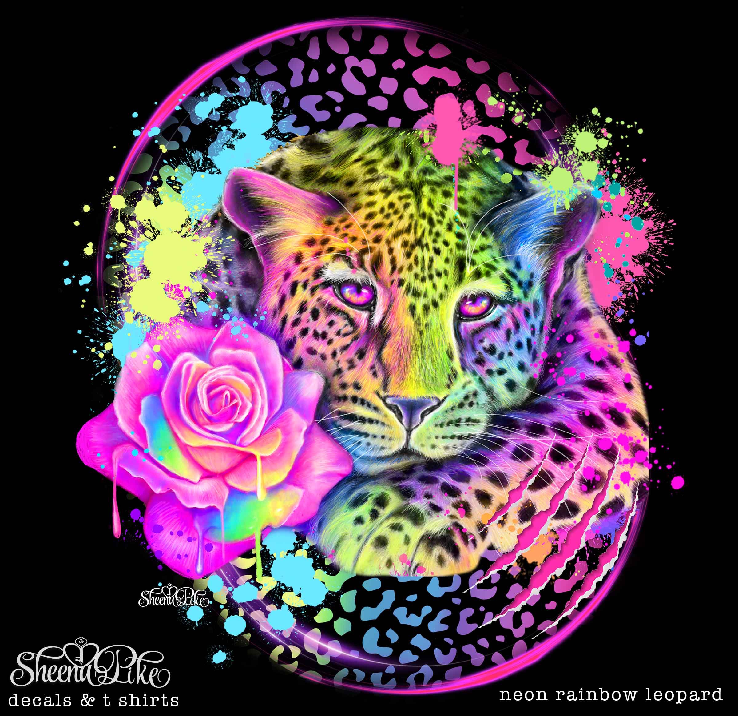 Neon Rainbow Leopard
