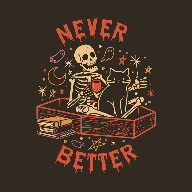 Never Better Skeleton Cat