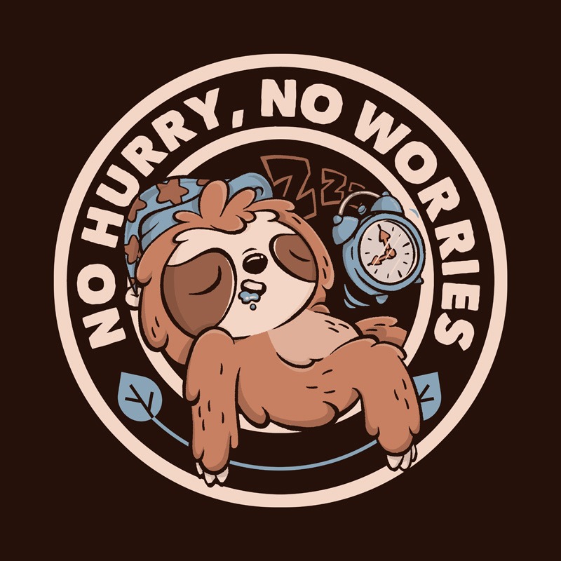 No Hurry No Worries Funny Sloth