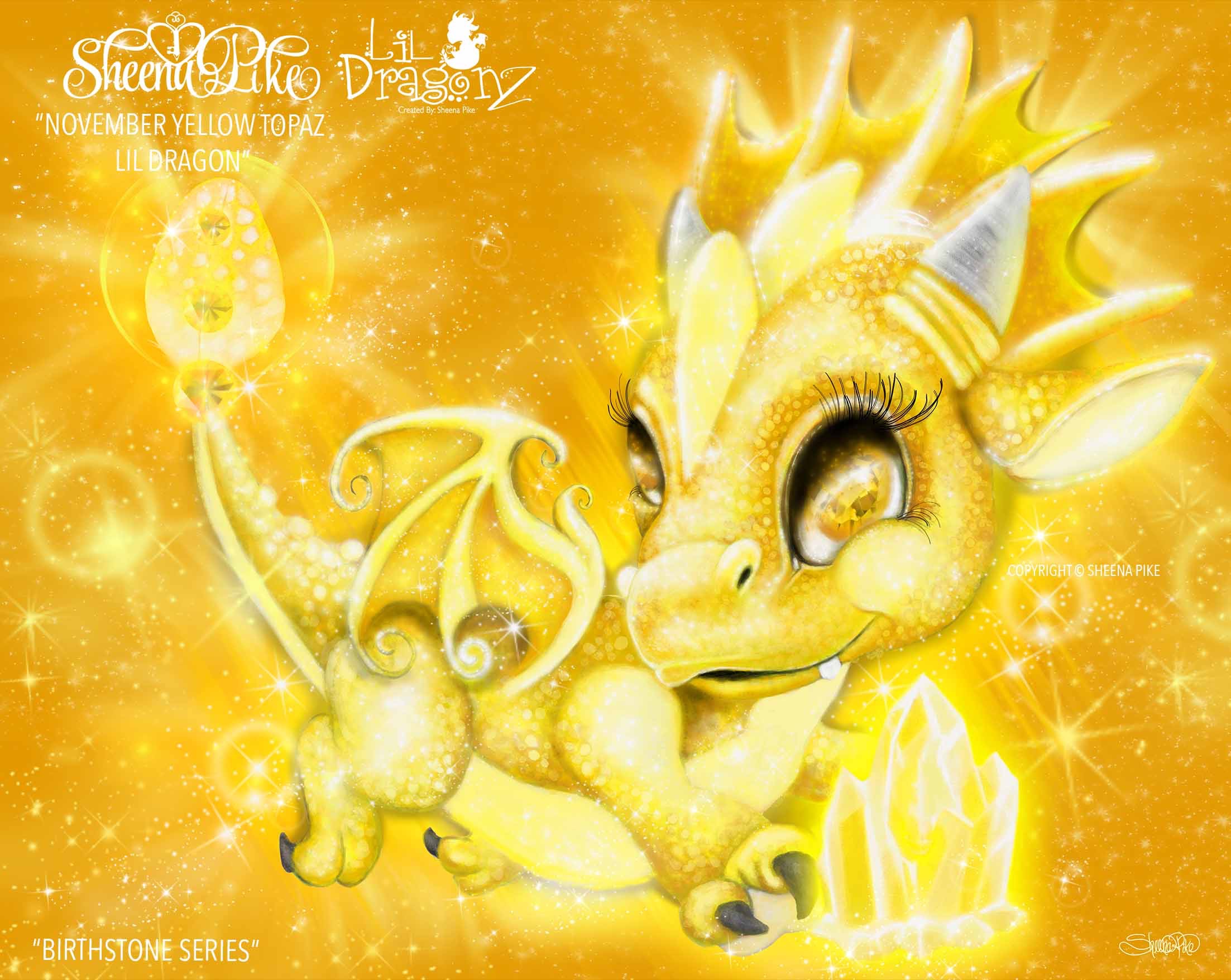 November Yellow Topaz Lil Dragon