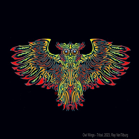Owl – Wings Spread Yellow