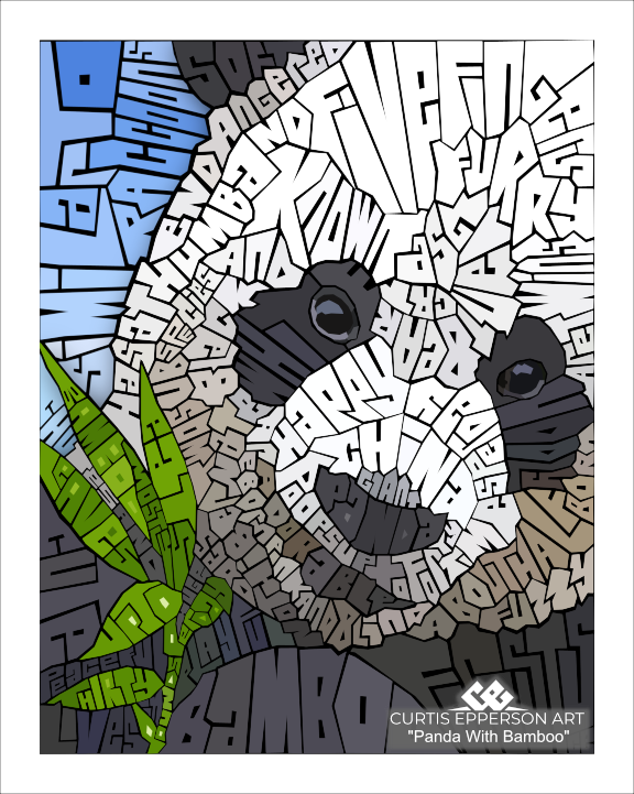 Panda With Bamboo