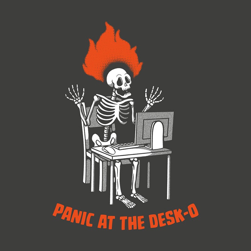 Panic at The Desk-o Skeleton