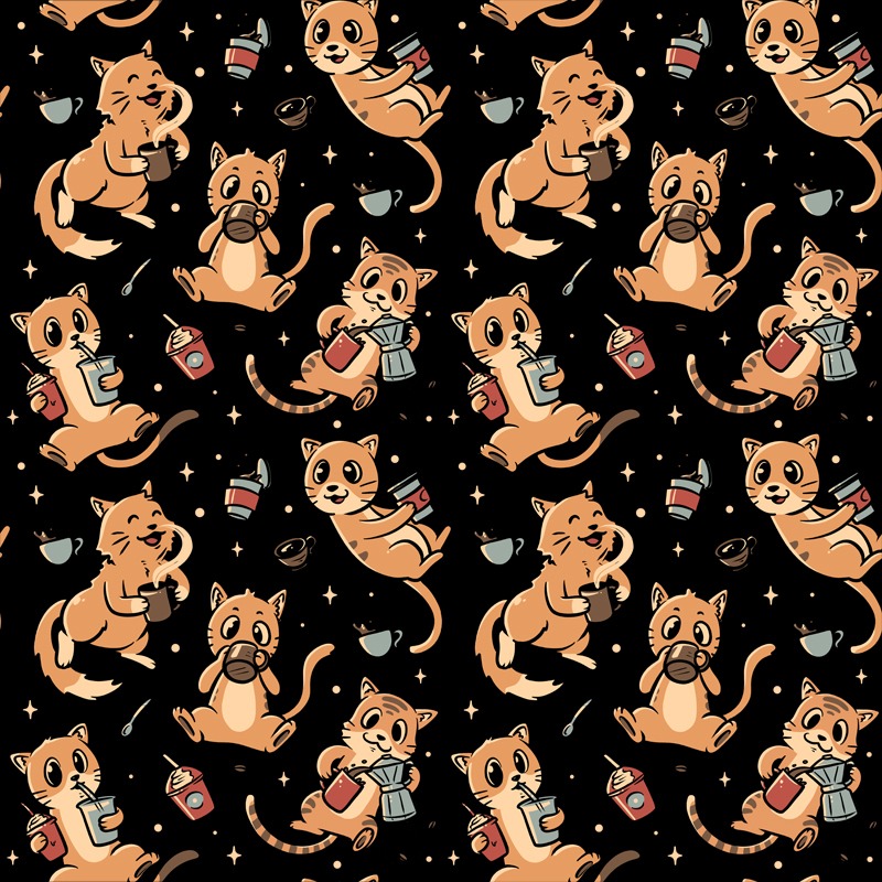 Pattern Cats and Coffee