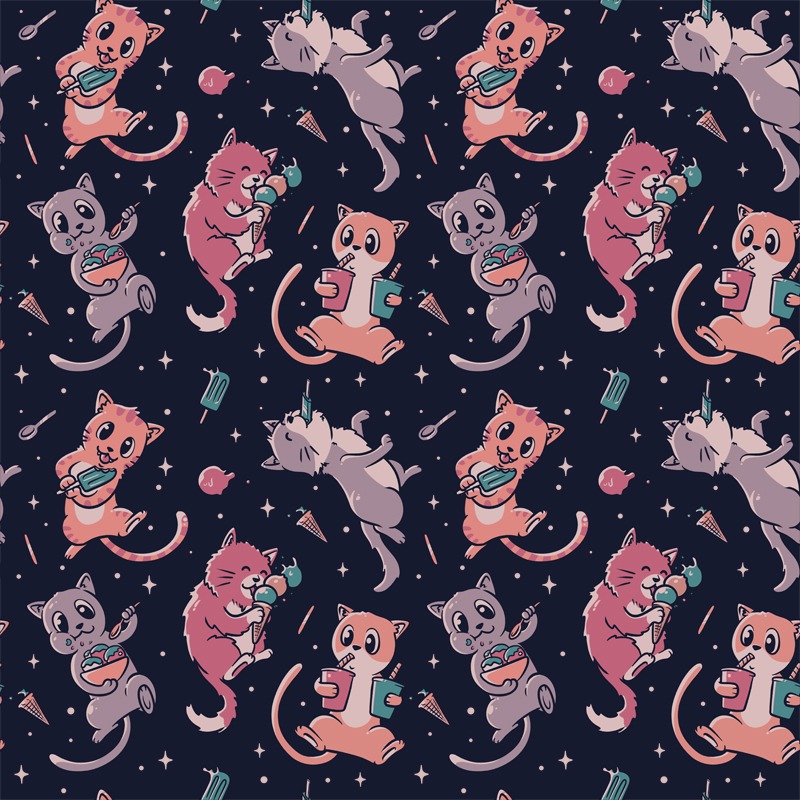 Pattern Ice Cream Cats