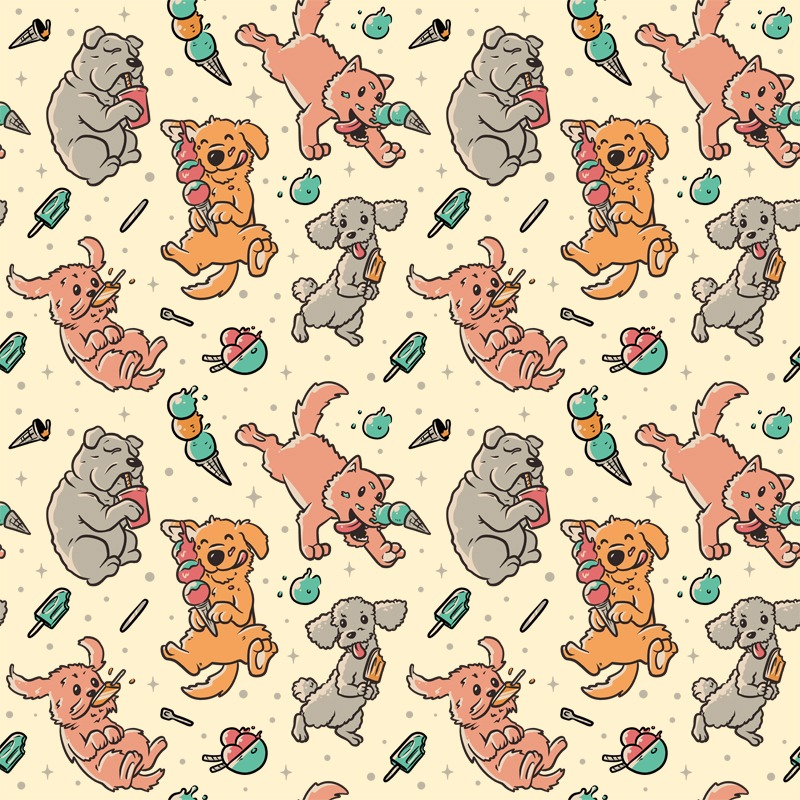 Pattern Ice Cream Dogs