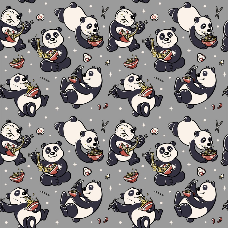 Pattern Ramen Pandas