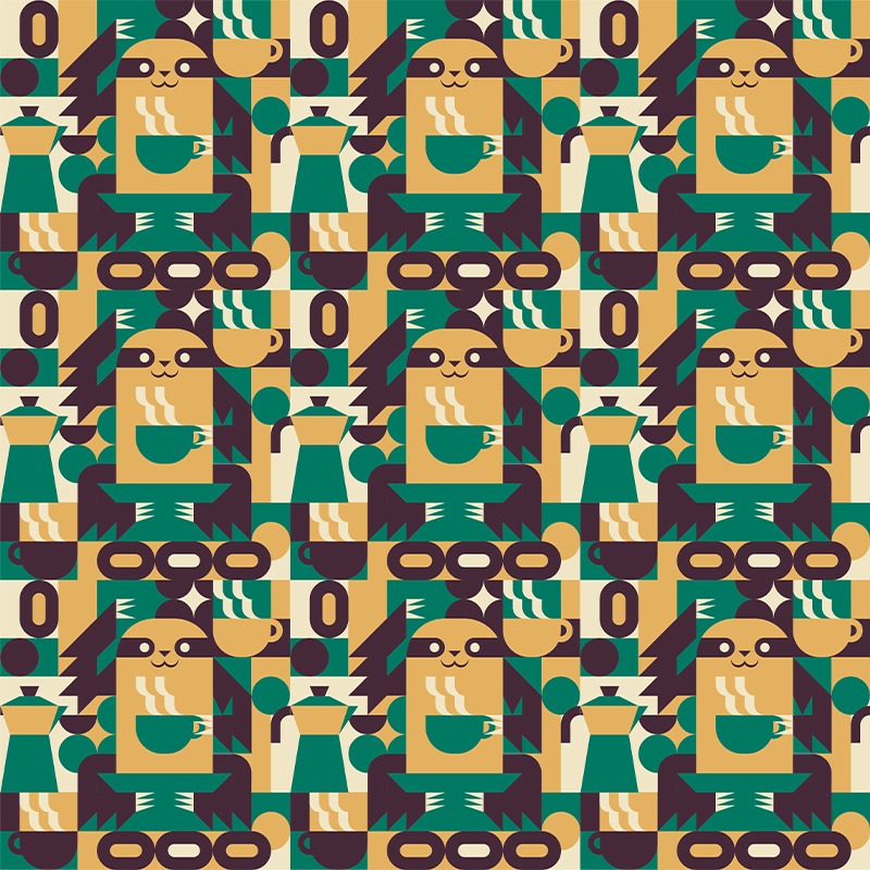 Pattern Sloth Coffee Starbucks