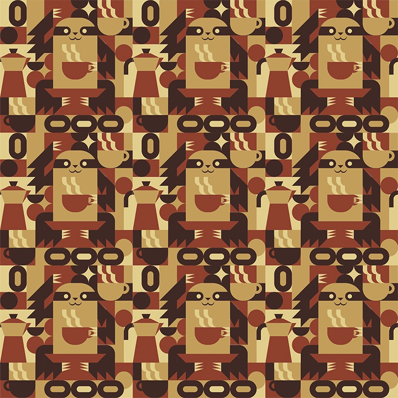 Pattern Sloth Coffee