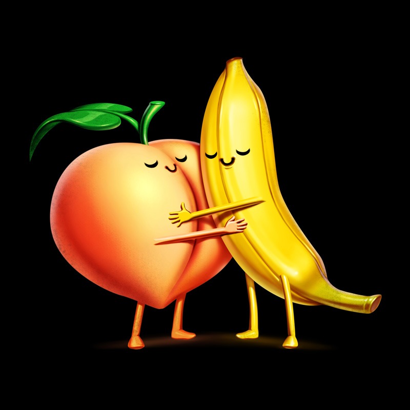 Peach and Banana Cute Friends