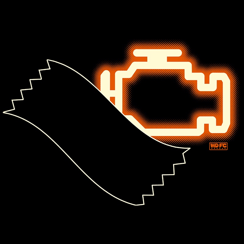 Peeling Engine Light