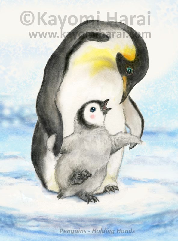 Penguins Holding Hands