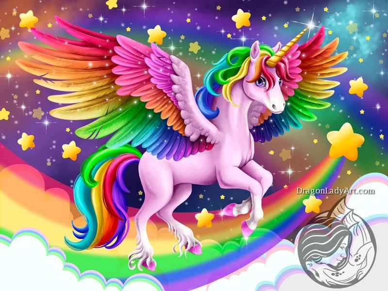 Pink Rainbow Pegasus