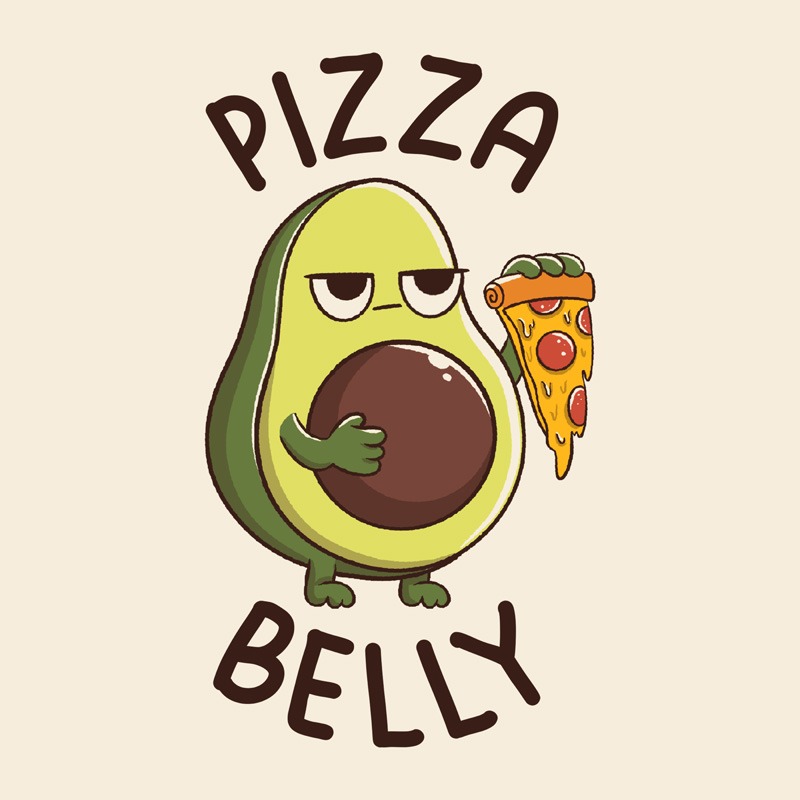 Sticker Avocado Design Pizza Belly Funny Avocado - Tobe Fonseca - Tate & Co Licensing : Tate ...