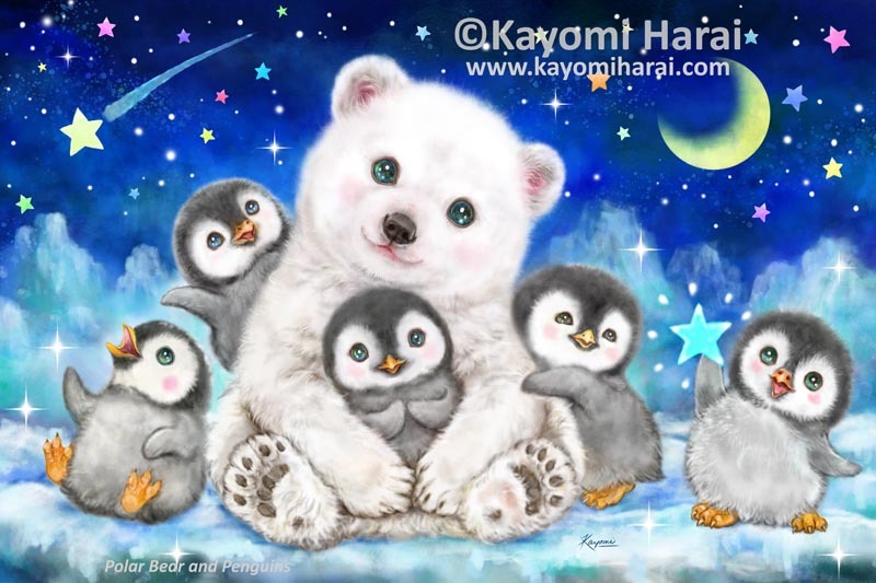 Polar Bear And Penguins