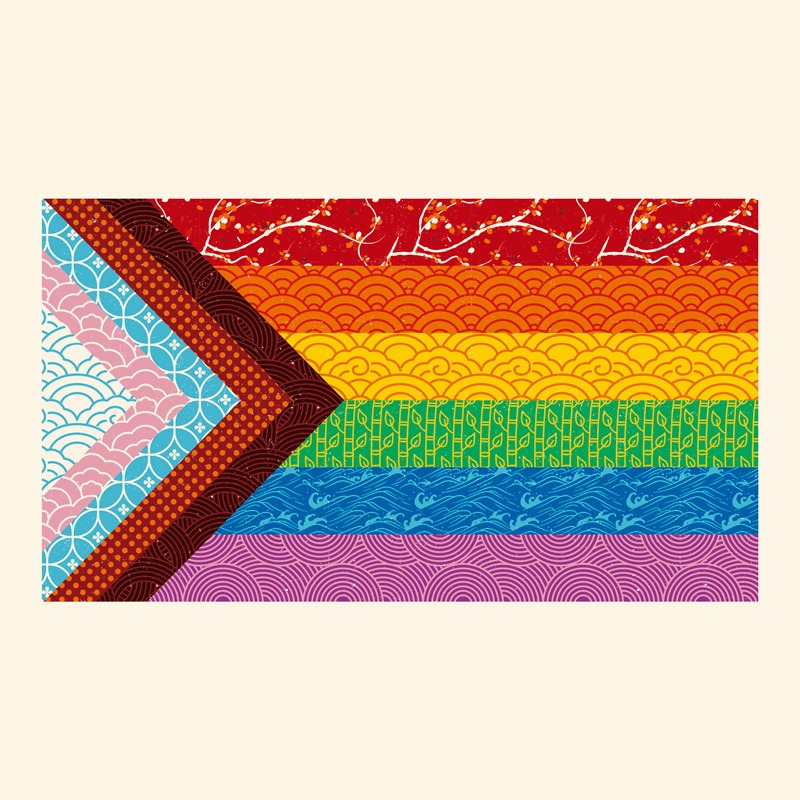 Pride Rainbow Flag Japanese Texture